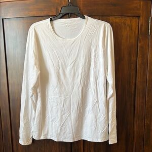 Classic White Lands End Long Sleeve Swim Shirt